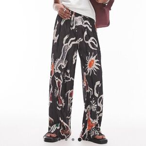 Topshop Black and White Wide Leg Pants